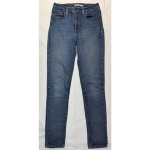Levis Jeans‎ Womens 28x 29.5 Blue 721 High Rise Skinny Med Wash Denim Stretch